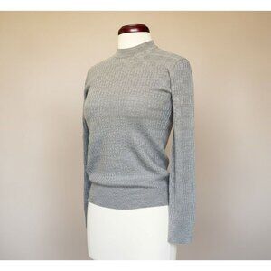 NWT Club Monaco 100% Cashmere Sweater Women’s Small Heather Grey Mock Neck Soft